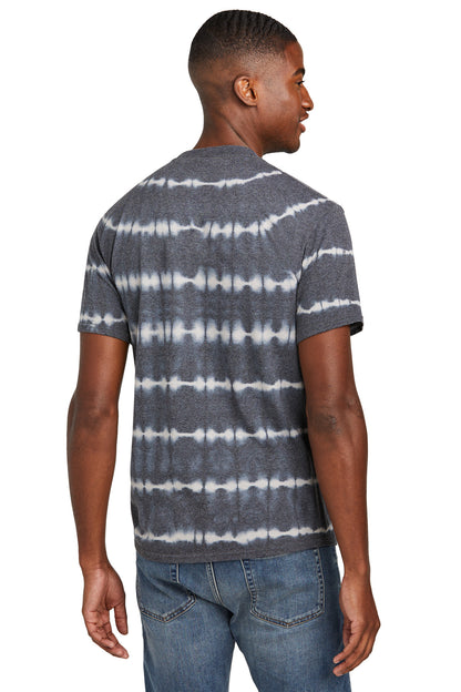 Grph/LtGry Port & Company Allover Stripe Tie-Dye Tee PC142
