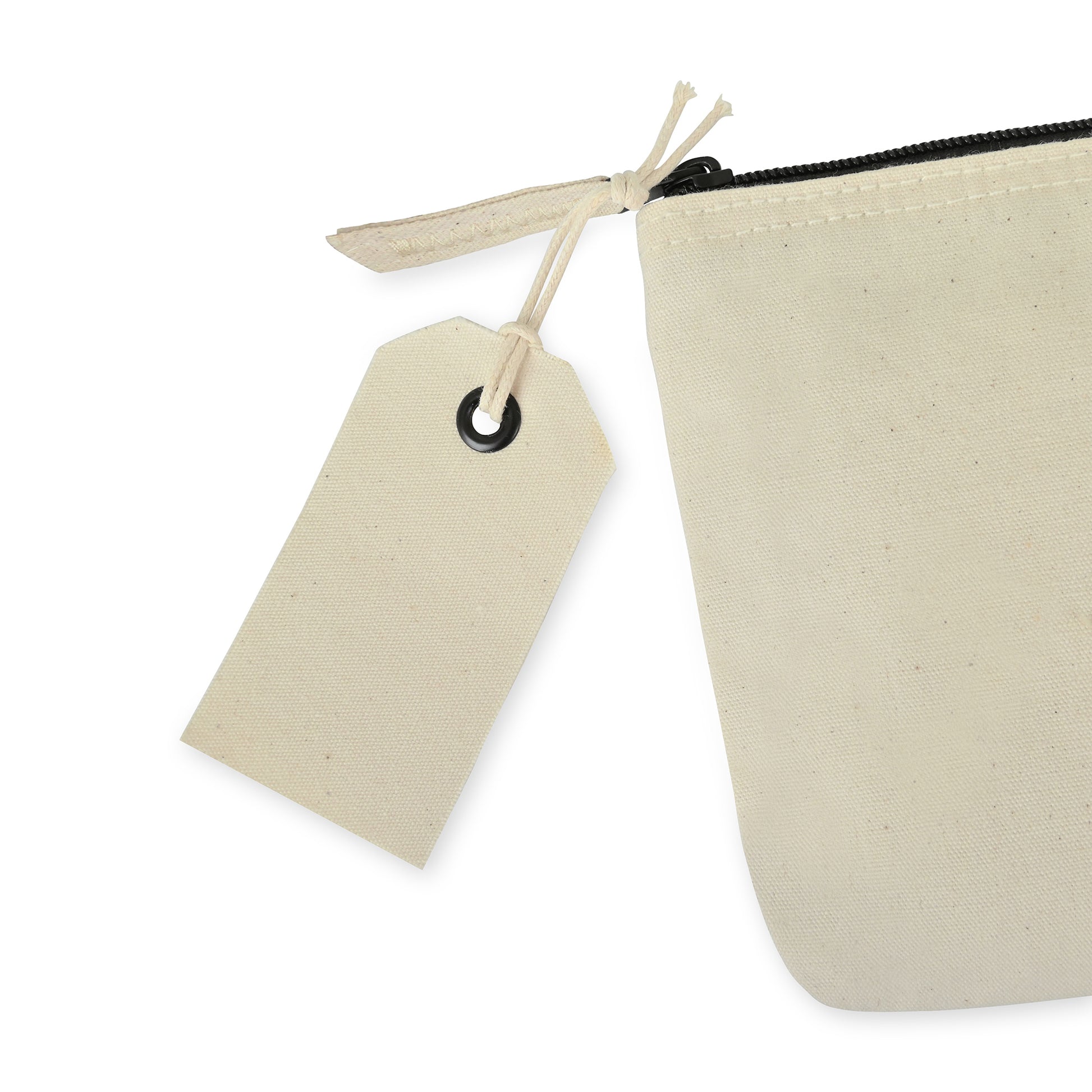 Natural Avery Cotton Zippered Pouch