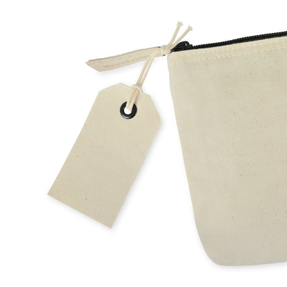 Natural Avery Cotton Zippered Pouch
