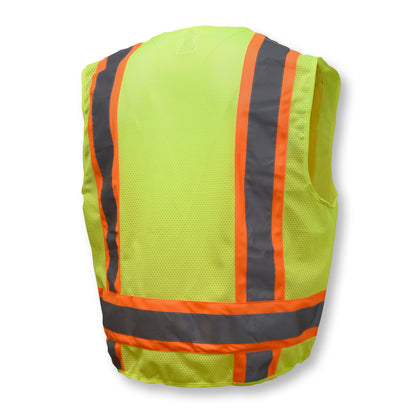 SV6 Two Tone Surveyor Type R Class 2 Solid/Mesh Safety Vest - Green - Size 2X
