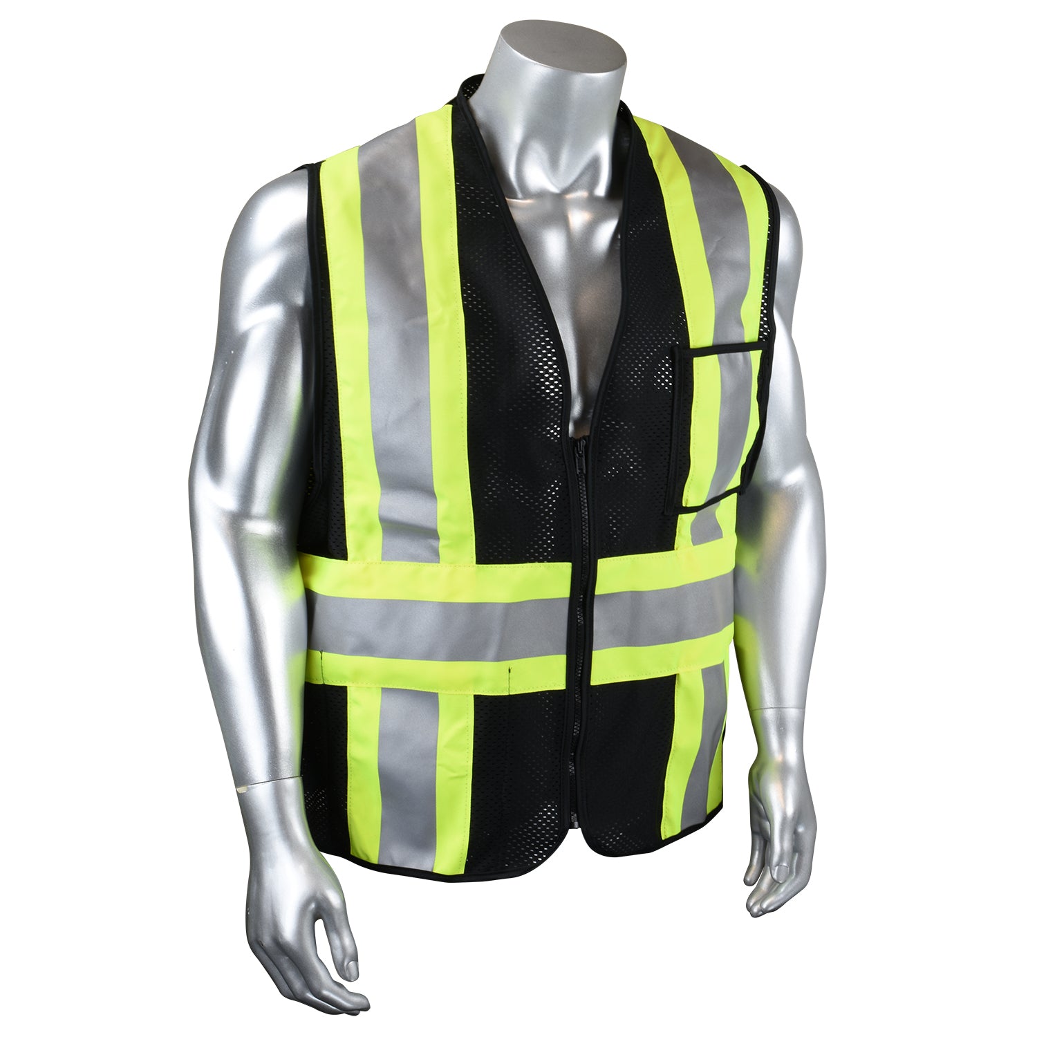 CSV22 Custom Type O Class 1 Safety Vest - Black - Size XL