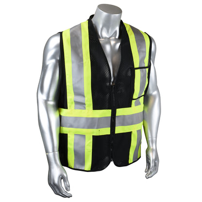 CSV22 Custom Type O Class 1 Safety Vest - Black - Size XL