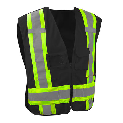 SV020X-1 Heavy Duty 7-Pocket Tear Away Cruiser Vest X-Back - Black - Size XL