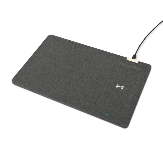Charcoal Heather Eden Wireless Charging Mouse Pad