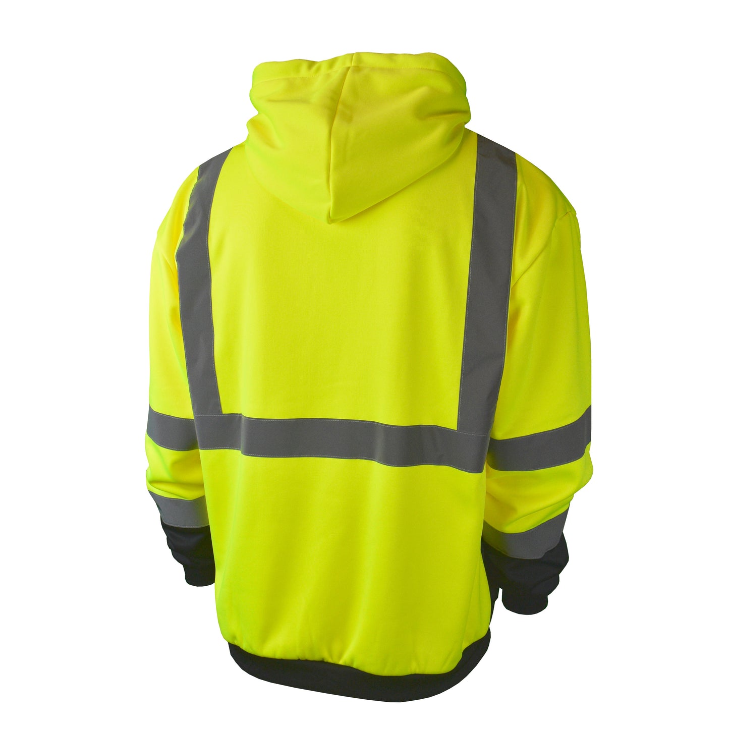 SJ01B-3 Class 3 Color Blocked Hooded Zippered Sweatshirt - Green - Size 2X