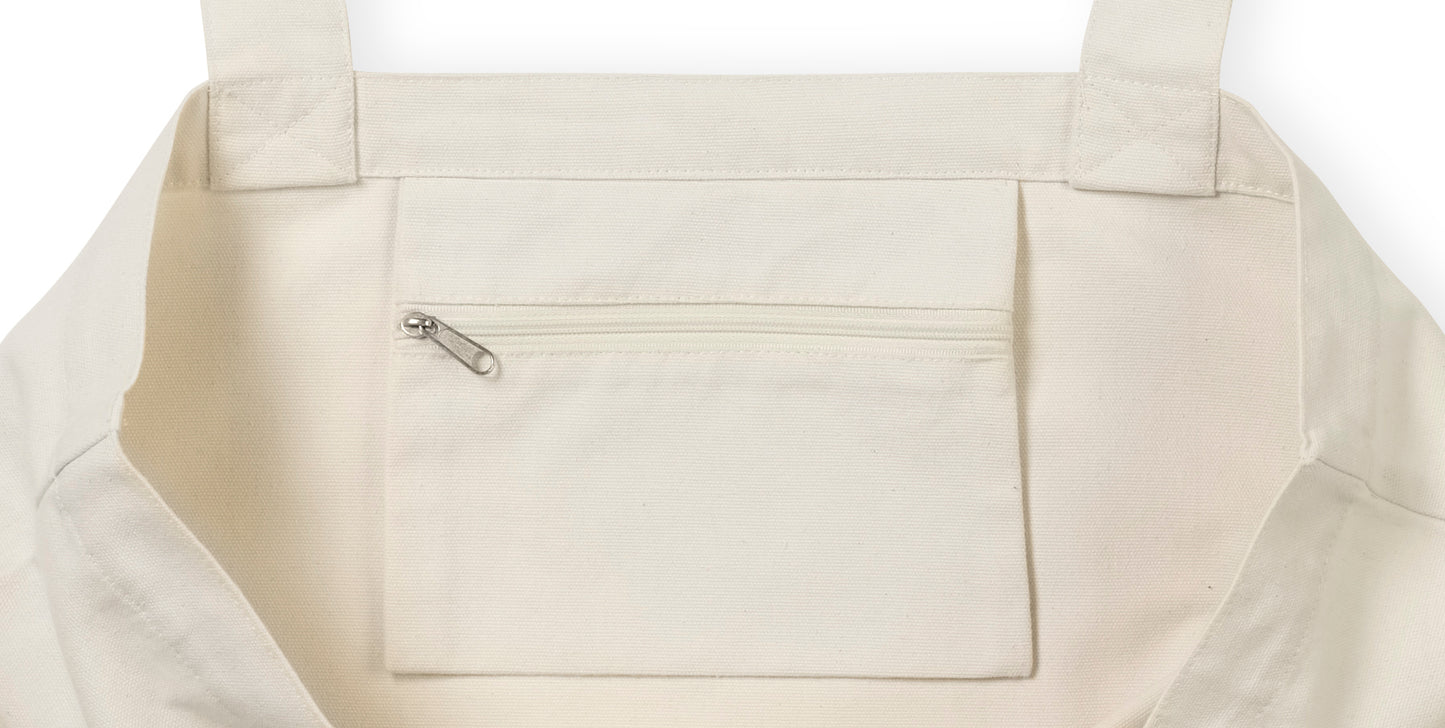 AWARE™ Recycled Cotton Shopper Tote with Interior Zip Pocket