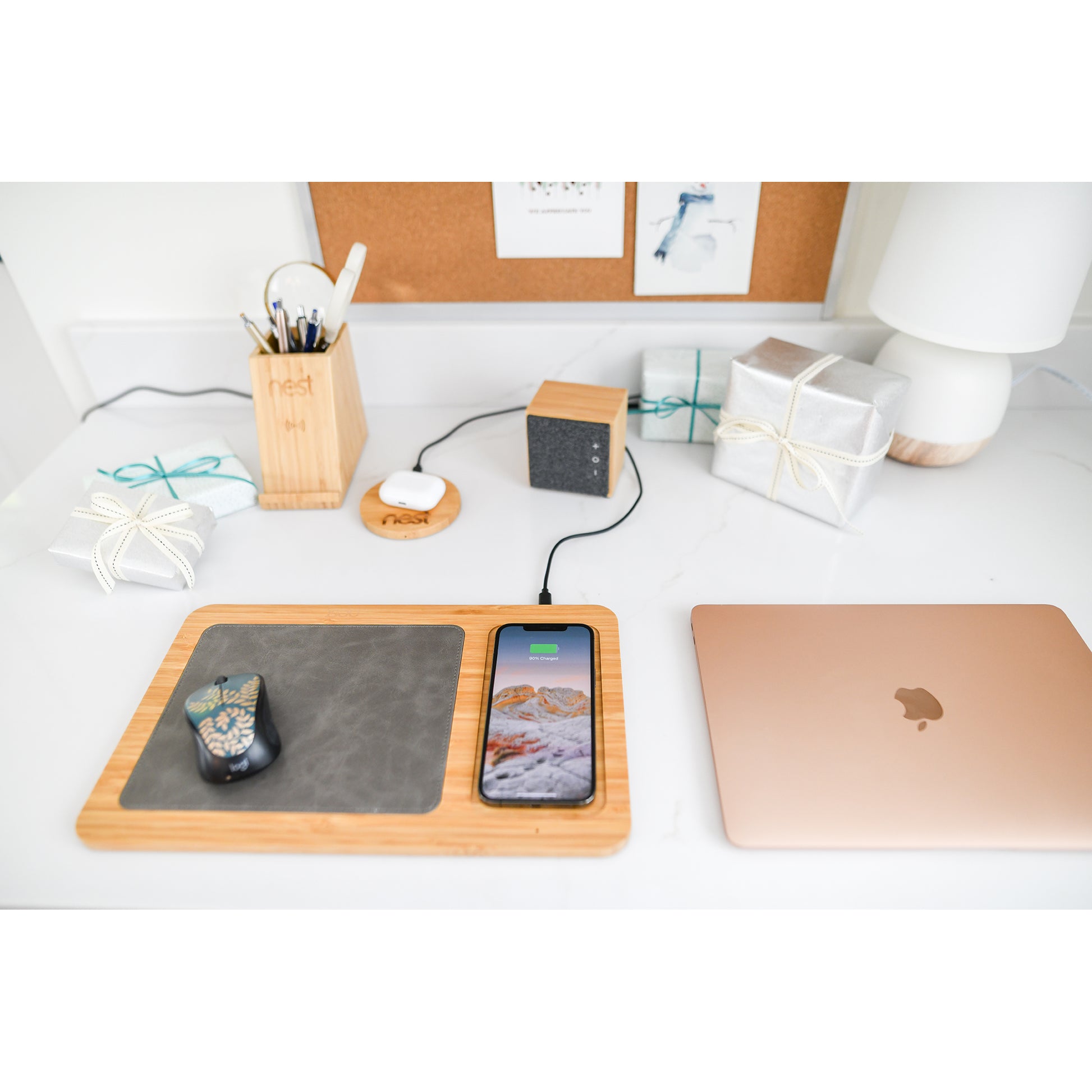 Bamboo Auden Bamboo Wireless Charging Mouse Pad