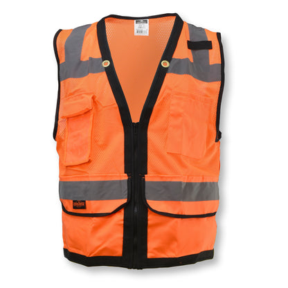 SV59Z Type R Class 2 Heavy Duty Mesh/Solid Surveyor Safety Vest - Green - Size 2X