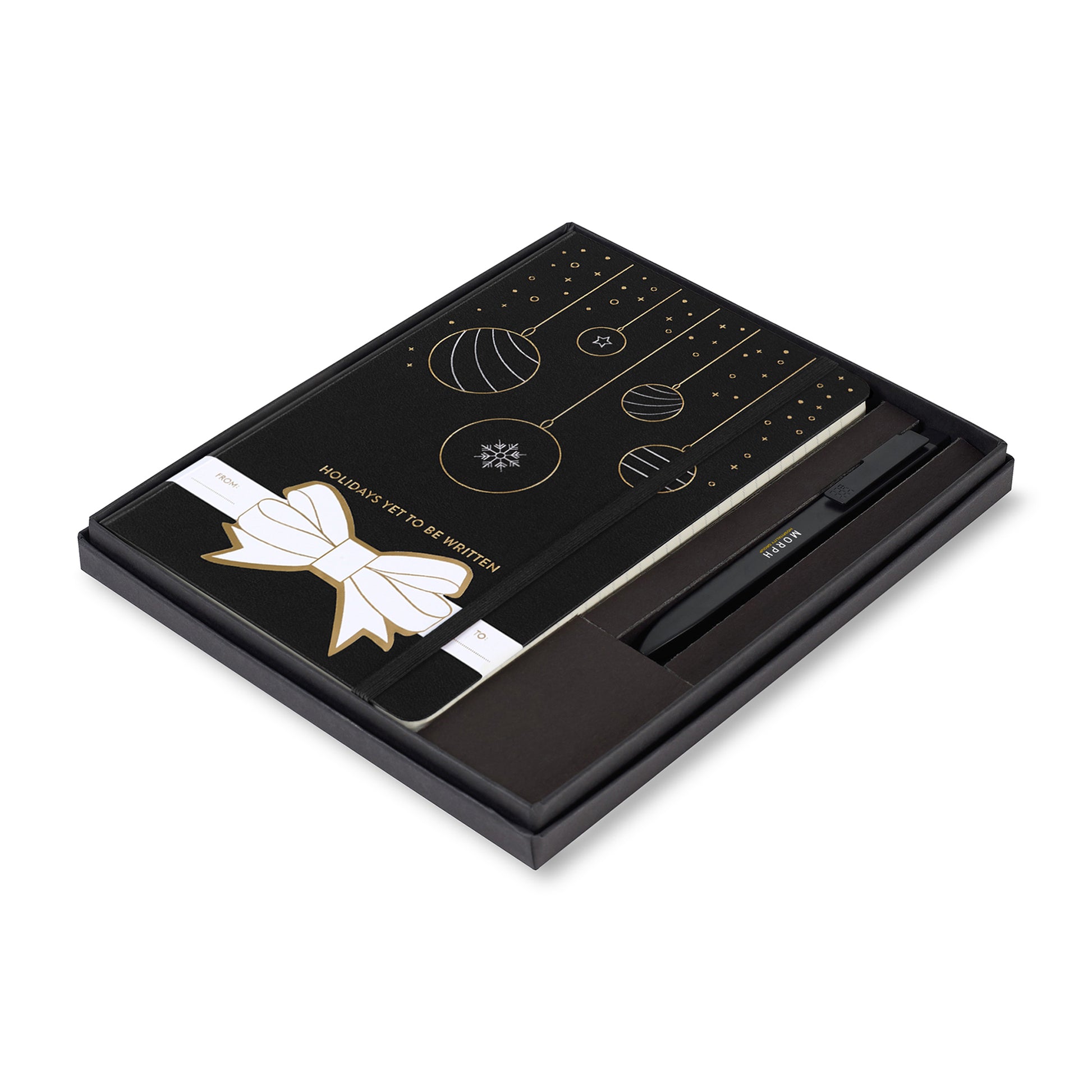 Black Moleskine® Hard Cover Holiday Notebook and GO Pen Gift Set