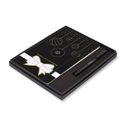 Black Moleskine® Hard Cover Holiday Notebook and GO Pen Gift Set