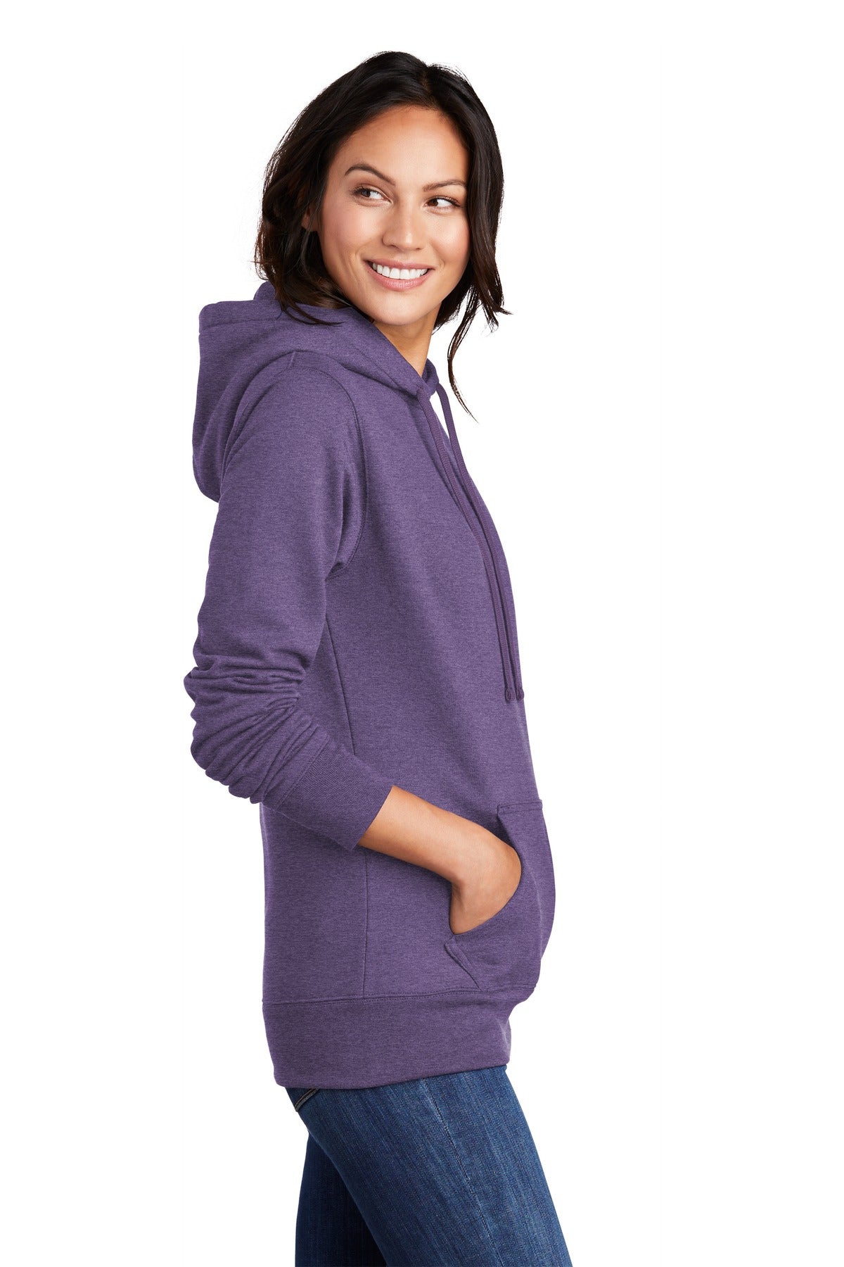 Heather Purple Port & Company Women's Core Fleece Pullover Hooded Sweatshirt LPC78H