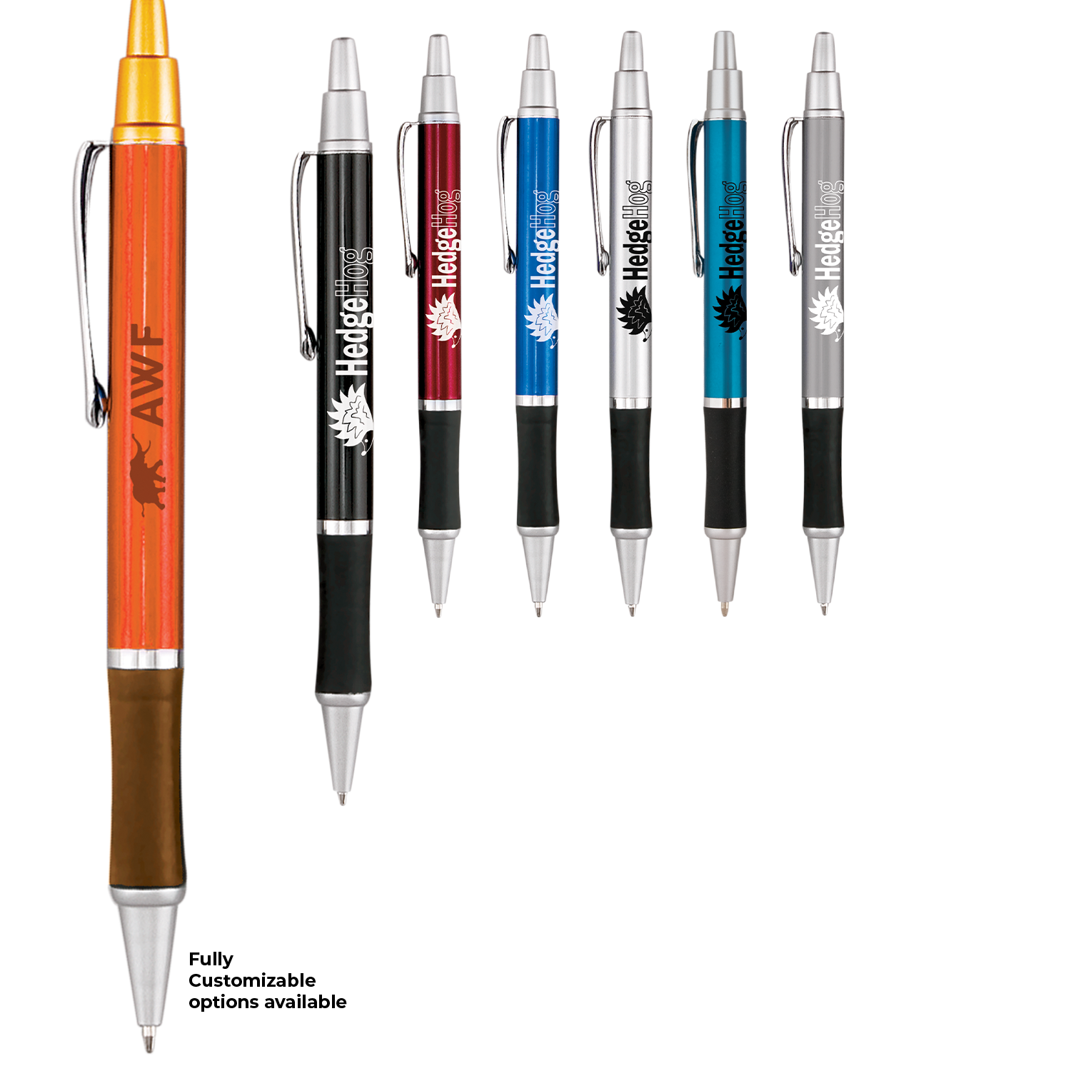 Black Hedgehog Metallic Gripper Pen