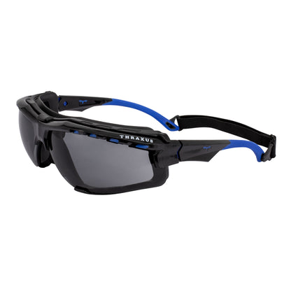 Thraxus Elite™ - IQuity Safety Eyewear - Blue w/ Rubber Gasket - Clear IQ Lens