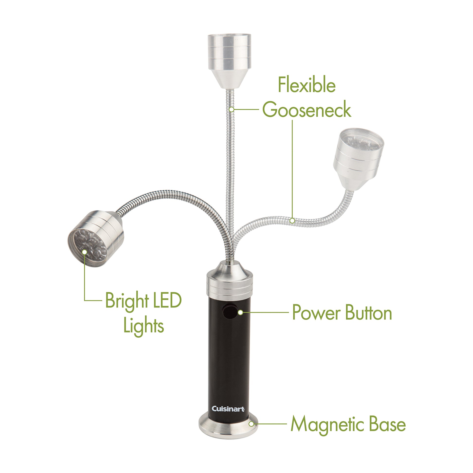 Black Cuisinart Outdoors® 2-Piece Magnetic LED Grill Lights