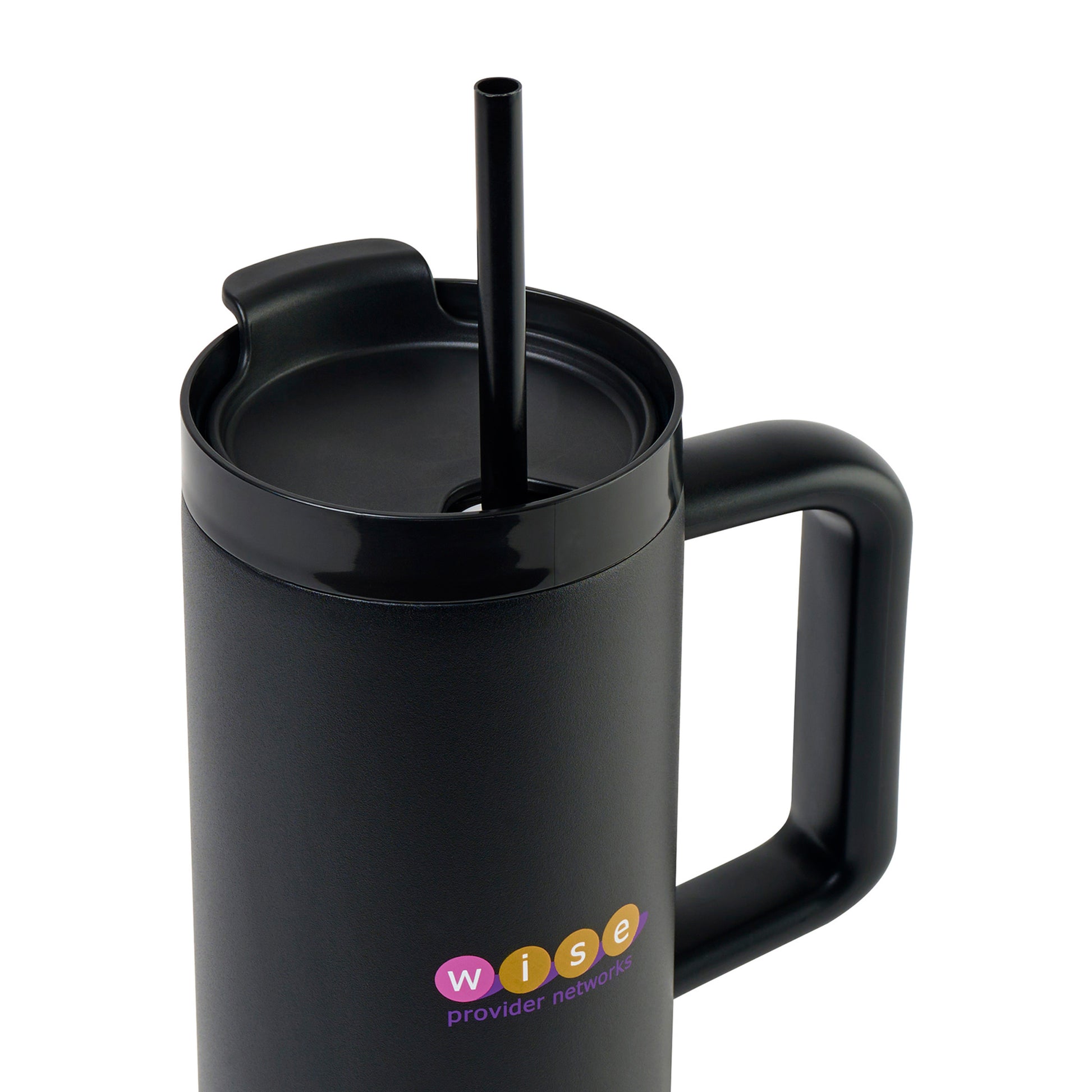 Black Adrian Travel Tumbler with Straw - 30 Oz.