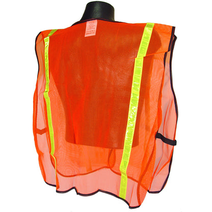 Non Rated Mesh Safety Vest with 1" Tape - Green - Size 2X-5X