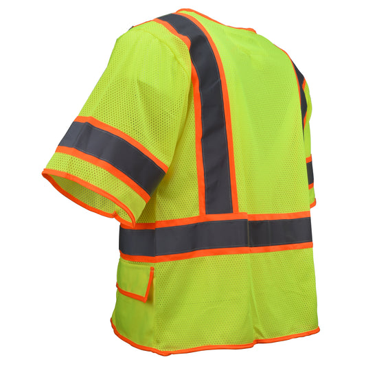SV2725 Type R Class 3 Self Extinguishing Multipurpose Mesh Surveyor Vest - Green - Size 2X