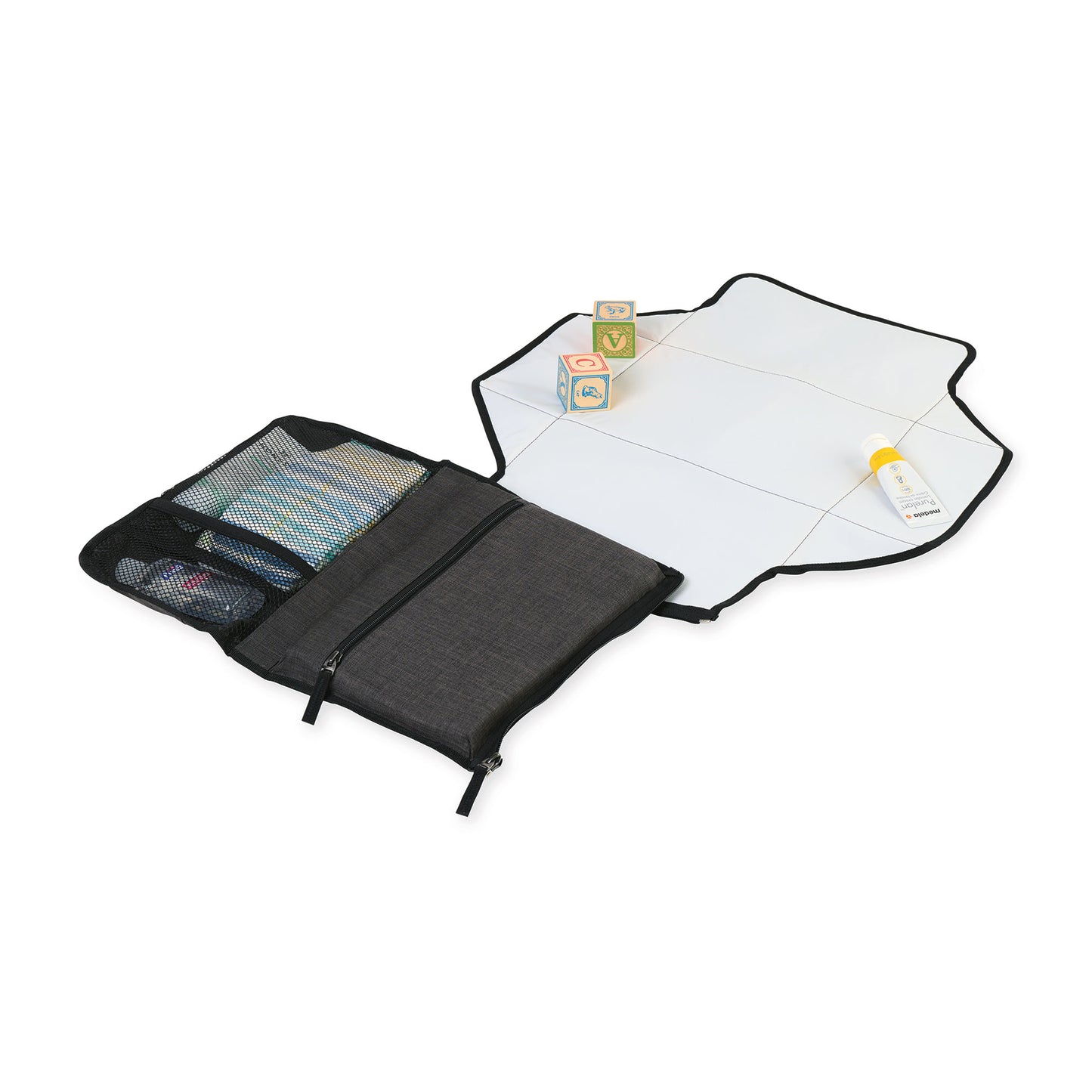 Charcoal Heather Reagan Portable Changing Pad Station