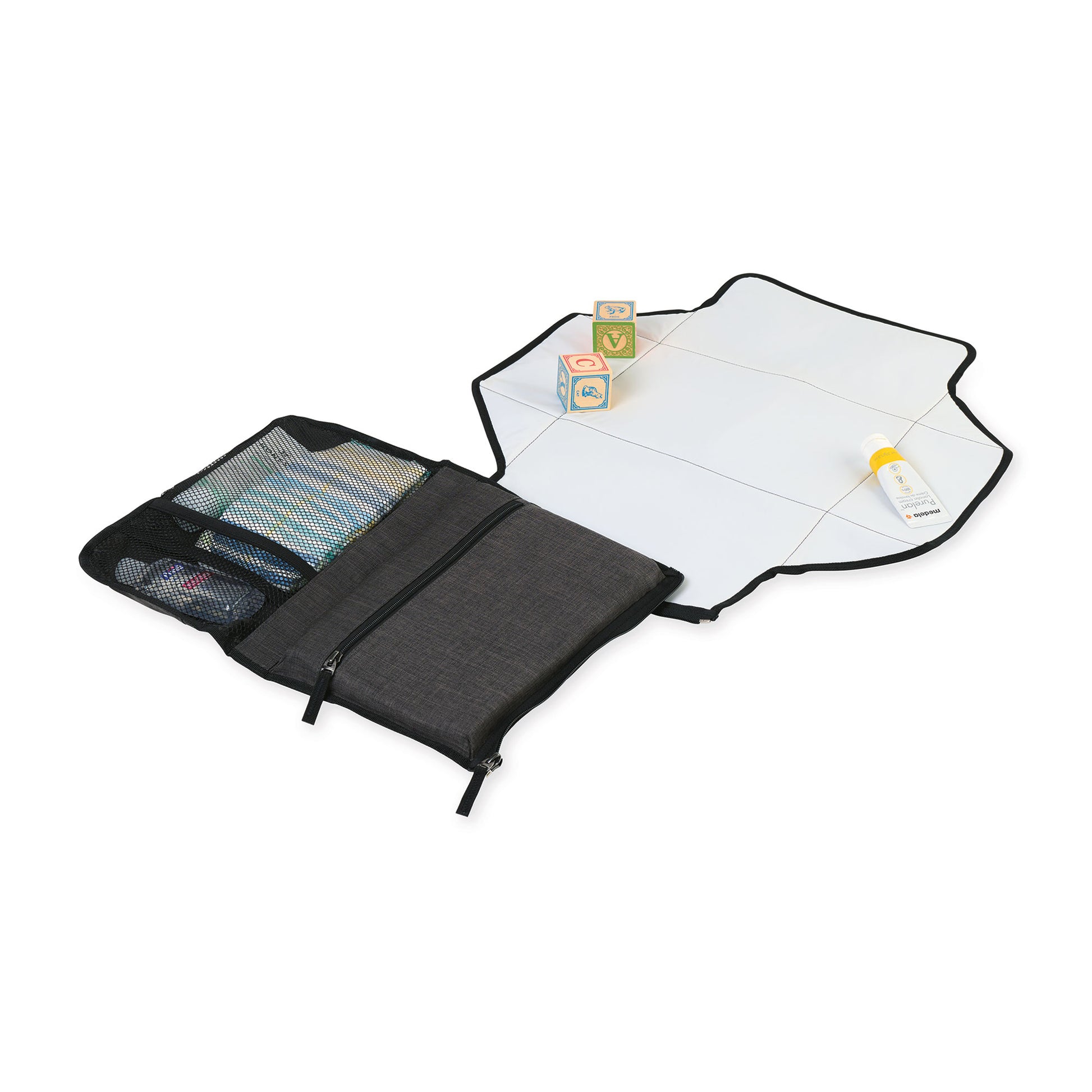 Charcoal Heather Reagan Portable Changing Pad Station