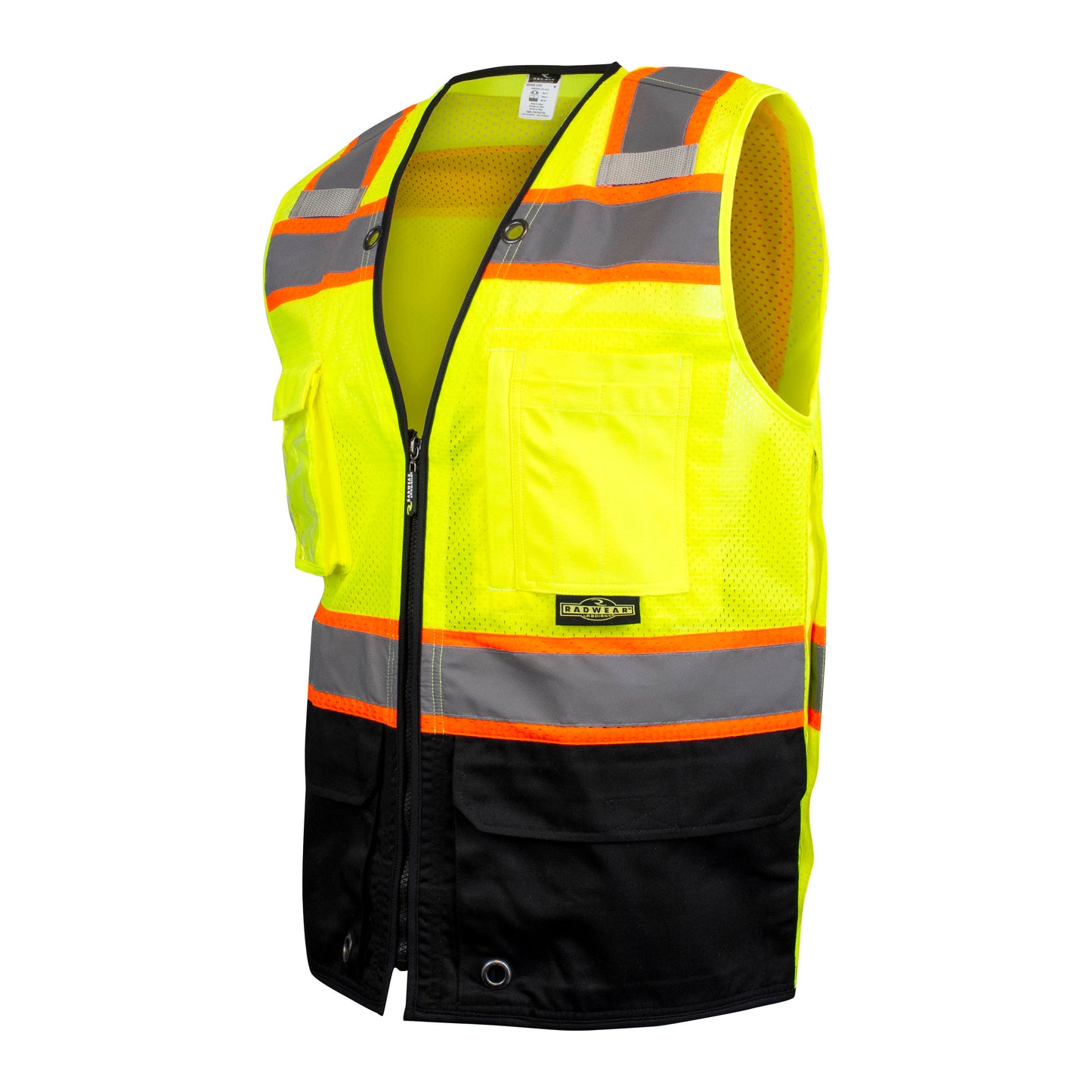 SV51B Two-Toned Color-Blocked Vest - Hi-Vis Green - Size XL