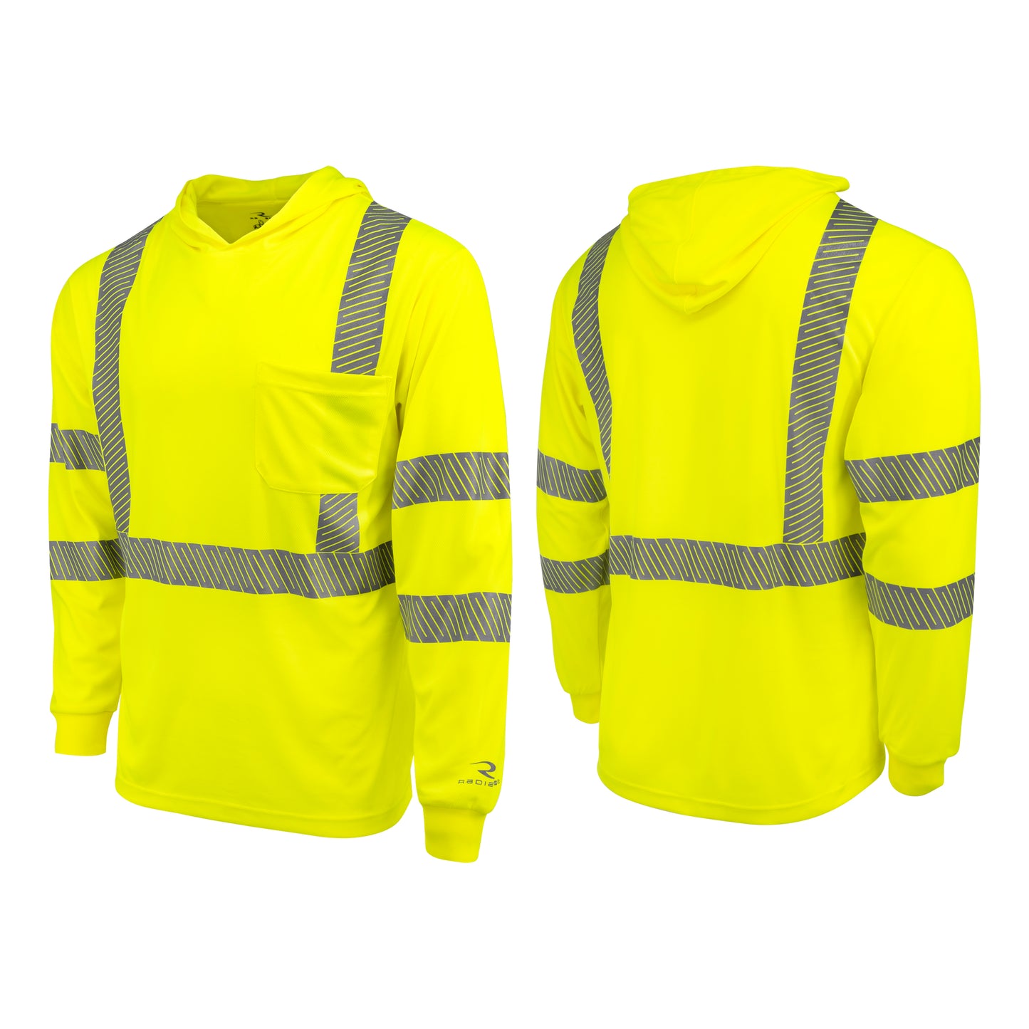 ST61-3 Hooded Type R Class 3 Mesh Long Sleeve T-Shirt - Green - Size 2X
