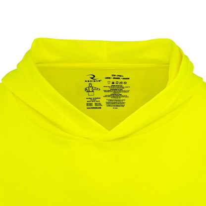 ST61-3 Hooded Type R Class 3 Mesh Long Sleeve T-Shirt - Green - Size 2X