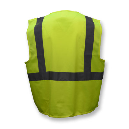 SV2Z Economy Type R Class 2 Solid Safety Vest with Zipper - Green - Size 2X