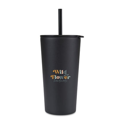 Black Aviana™ Rowan Recycled Straw Tumbler - 17 Oz.