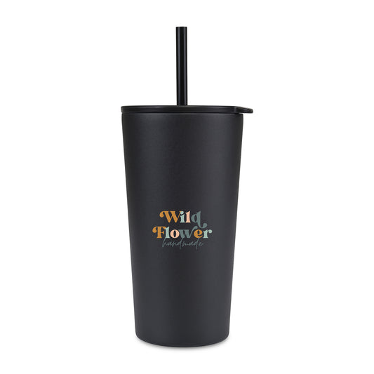 Black Aviana™ Rowan Recycled Straw Tumbler - 17 Oz.
