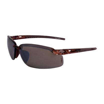 ES5 Premium Safety Eyewear - Crystal Brown Frame - Polarized Brown Lens