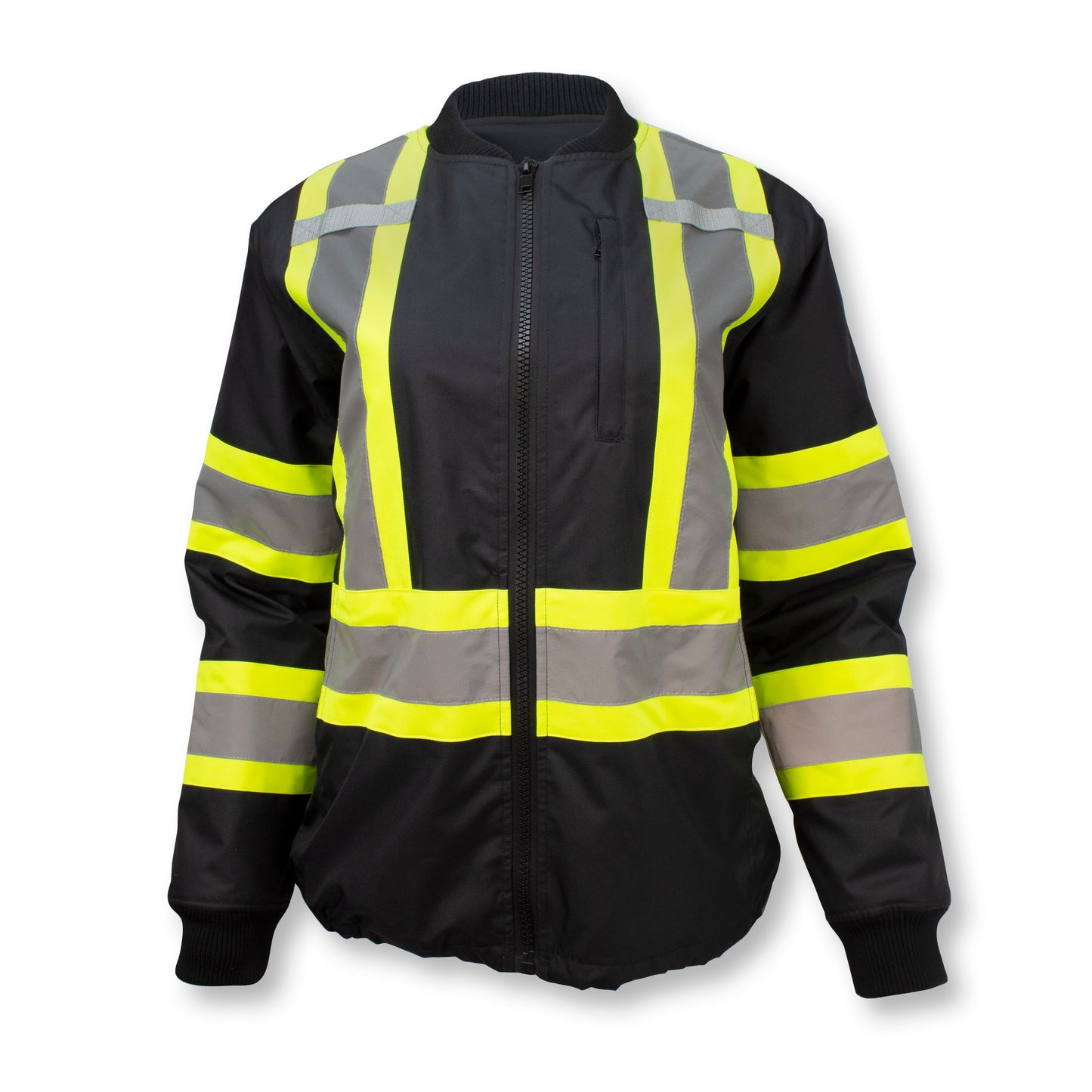SJ910B-1ZGW Women’s Class 1 Hi-Vis Bomber Jacket - Black - Size 2X
