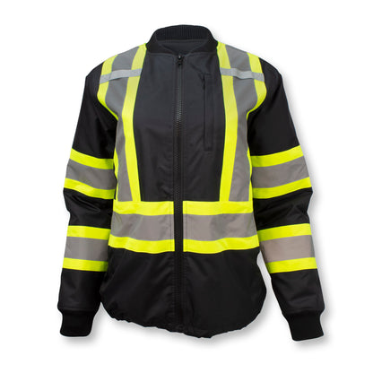 SJ910B-1ZGW Women’s Class 1 Hi-Vis Bomber Jacket - Black - Size 2X