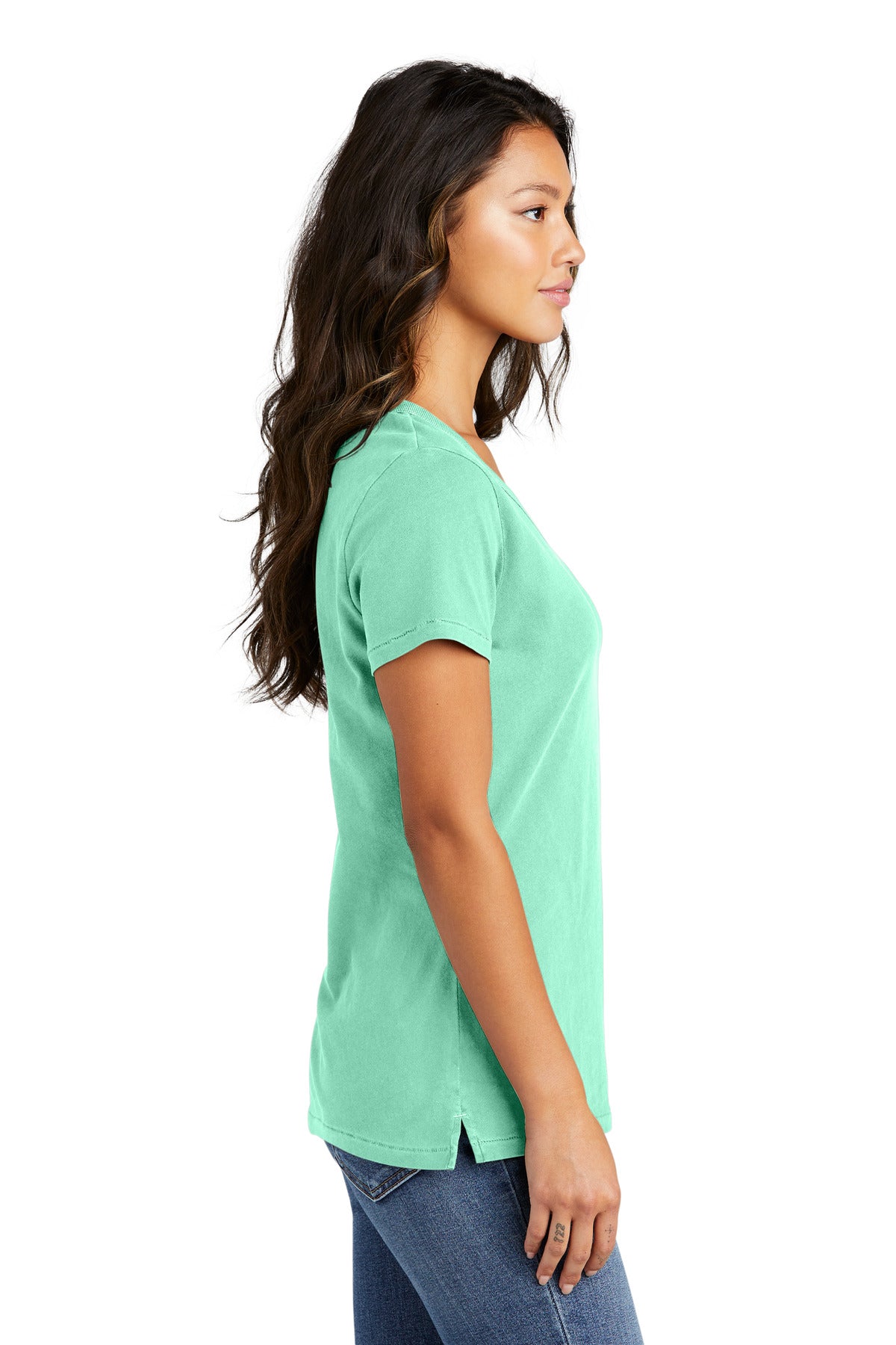Jadeite Port & Company Women's Beach Wash Garment-Dyed V-Neck Tee LPC099V