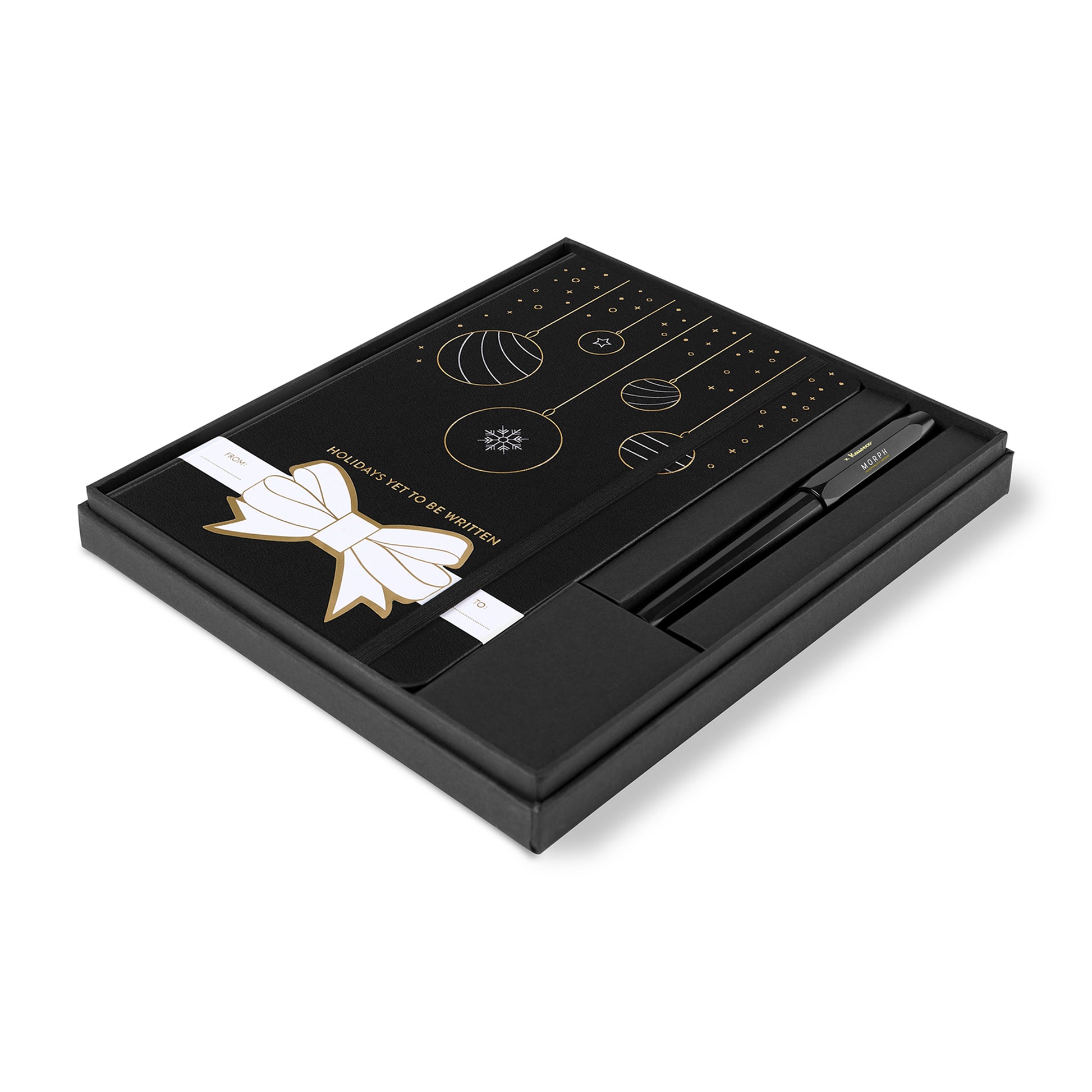 Black Moleskine® Hard Cover Holiday Notebook and Kaweco Pen Gift Set