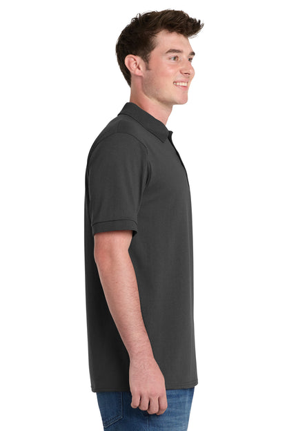 Jet Black Port & Company Core Blend Jersey Knit Pocket Polo. KP55P