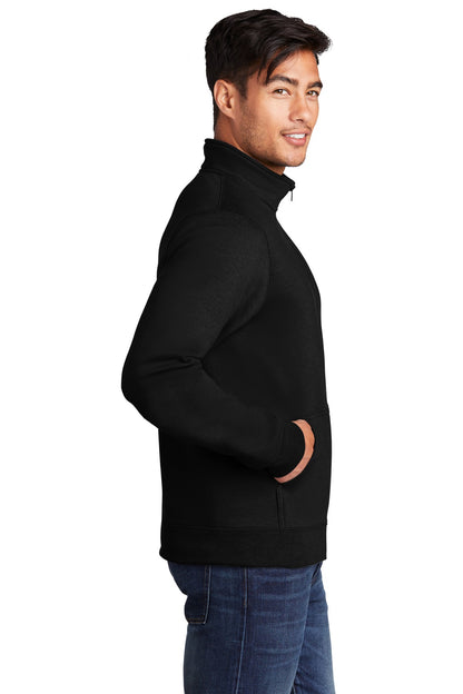 Jet Black Port & Company Core Fleece Cadet Full-Zip Sweatshirt PC78FZ