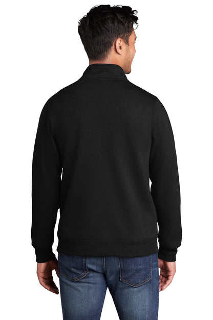 Jet Black Port & Company Core Fleece Cadet Full-Zip Sweatshirt PC78FZ