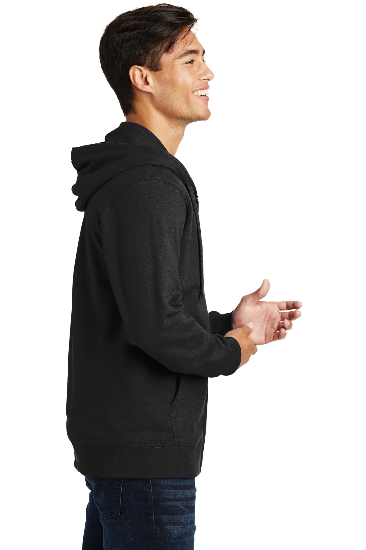 Jet Black Port & Company Fan Favorite Fleece Full-Zip Hooded Sweatshirt. PC850ZH