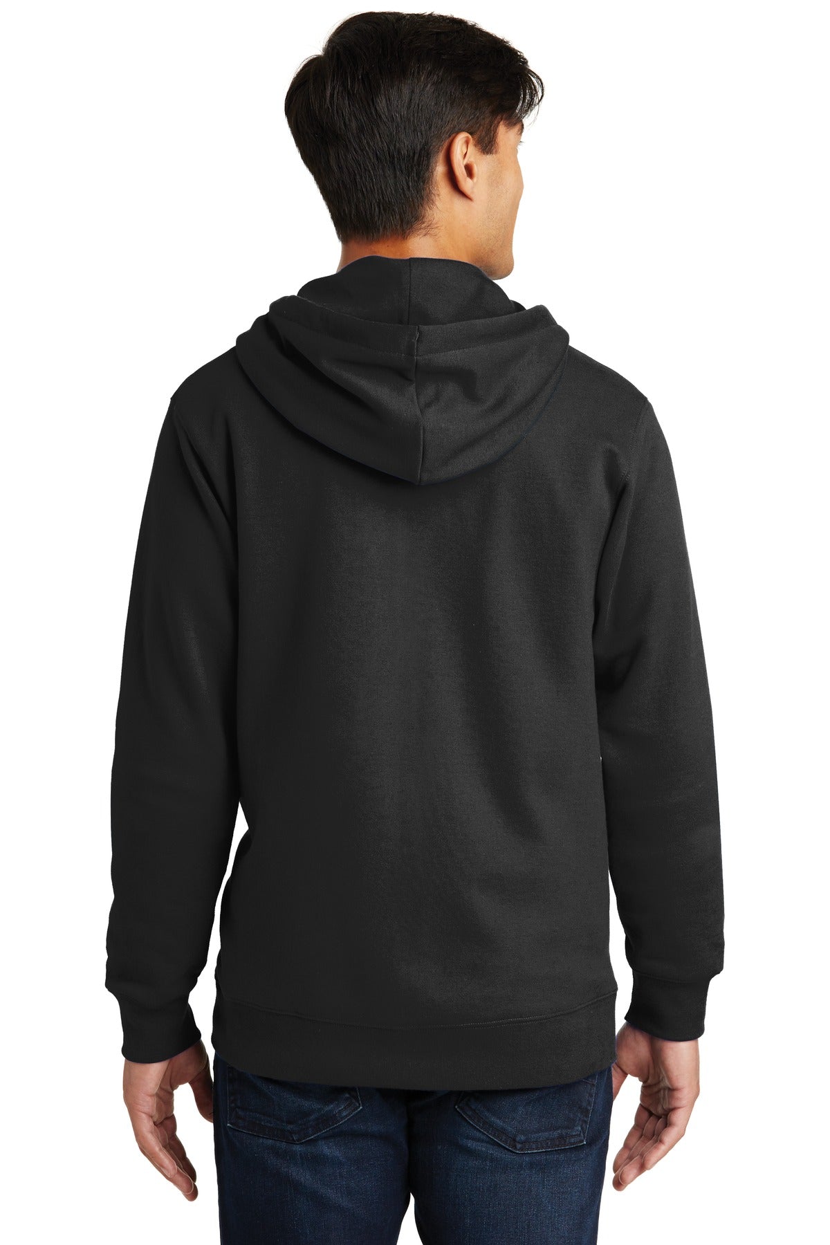 Jet Black Port & Company Fan Favorite Fleece Full-Zip Hooded Sweatshirt. PC850ZH