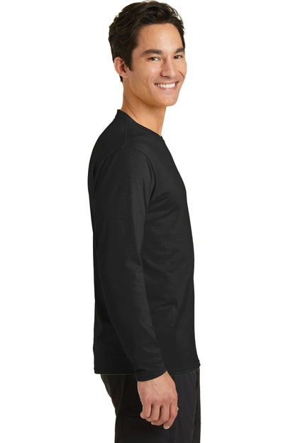Jet Black Port & Company Long Sleeve Performance Blend Tee. PC381LS
