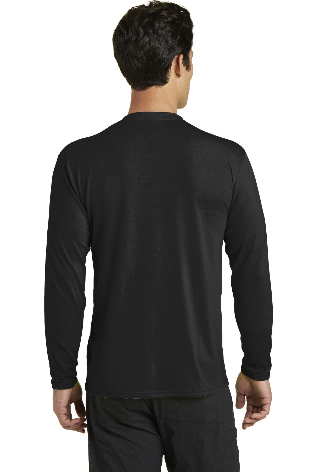 Jet Black Port & Company Long Sleeve Performance Blend Tee. PC381LS