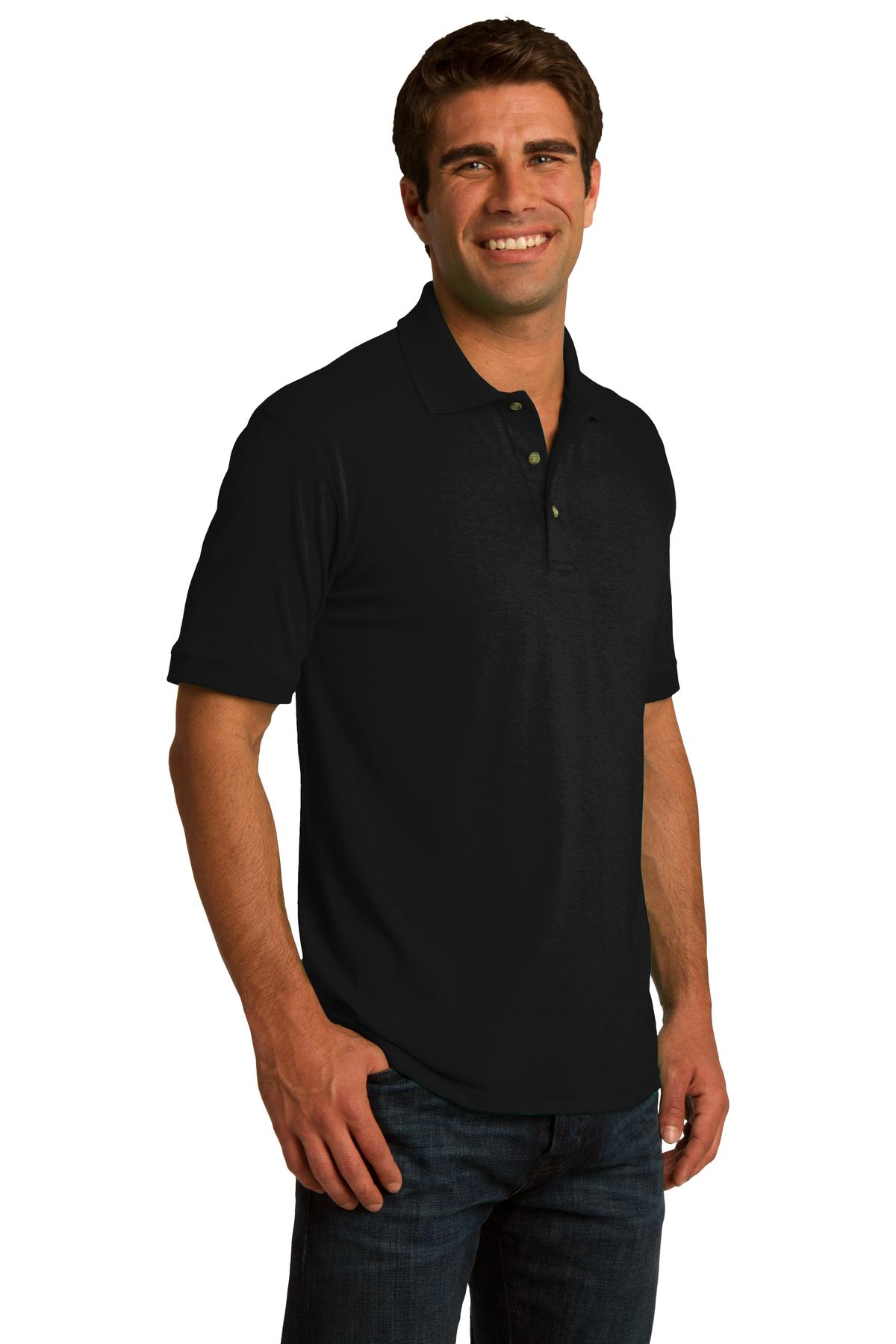 Jet Black Port & Company Tall Core Blend Jersey Knit Polo. KP55T