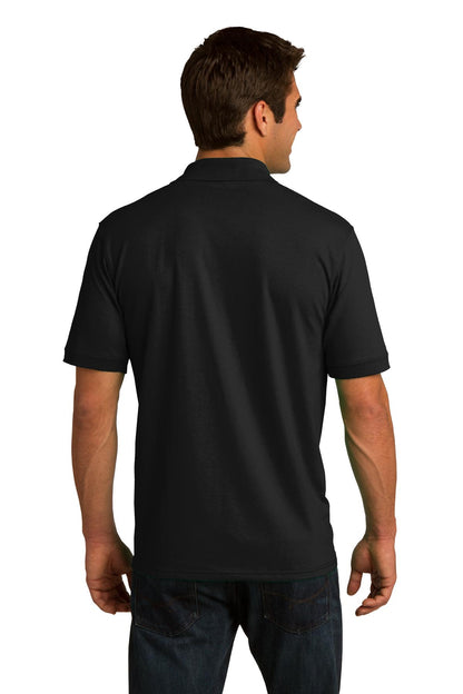 Jet Black Port & Company Tall Core Blend Jersey Knit Polo. KP55T