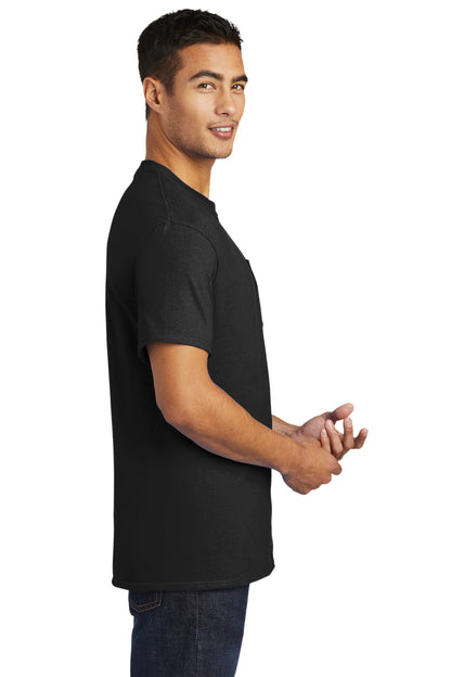 Jet Black Port & Company - Tall Essential Pocket Tee. PC61PT