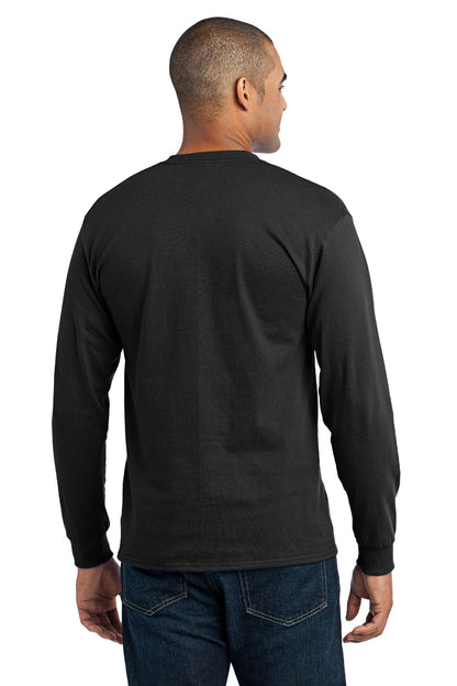 Jet Black Port & Company Tall Long Sleeve Core Blend Tee. PC55LST