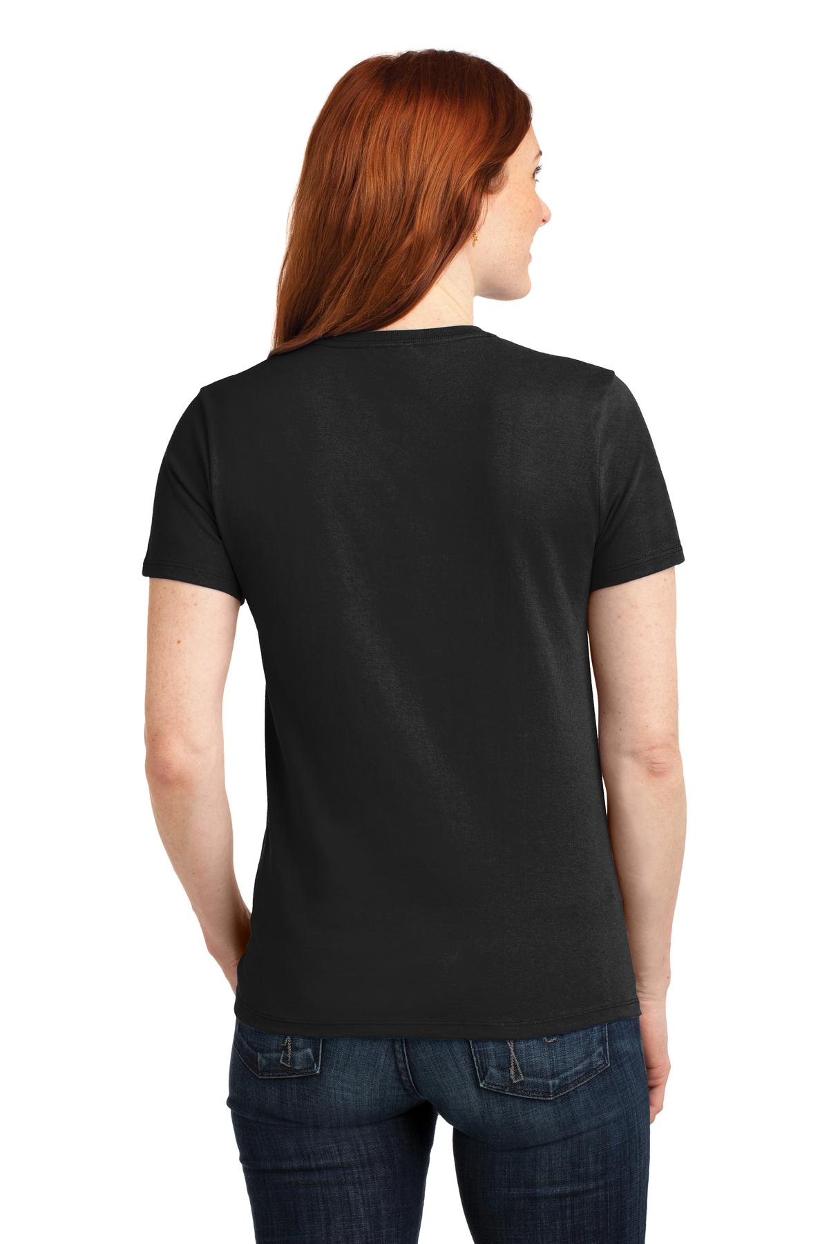Jet Black Port & Company Women's Core Blend Tee. LPC55