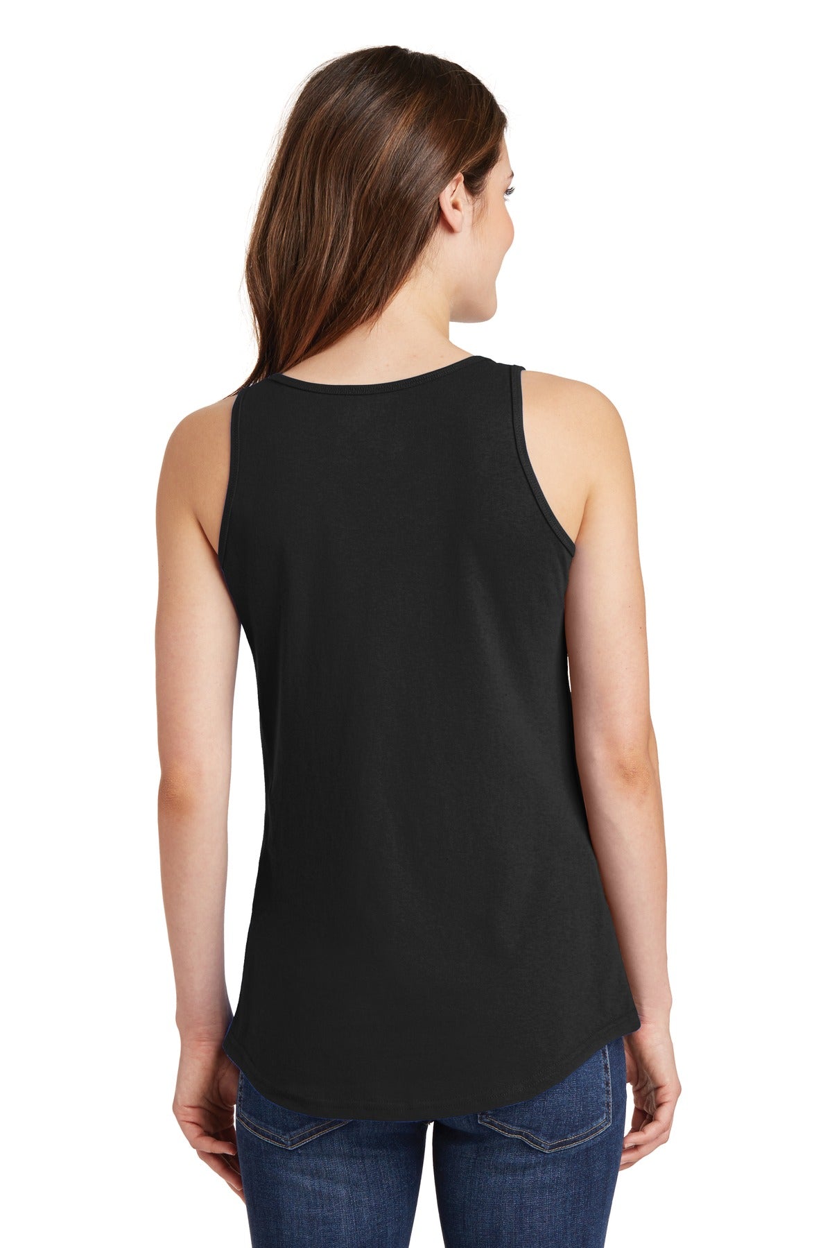 Jet Black Port & Company Women's Core Cotton Tank Top. LPC54TT