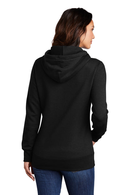 Jet Black Port & Company Women's Core Fleece Pullover Hooded Sweatshirt LPC78H