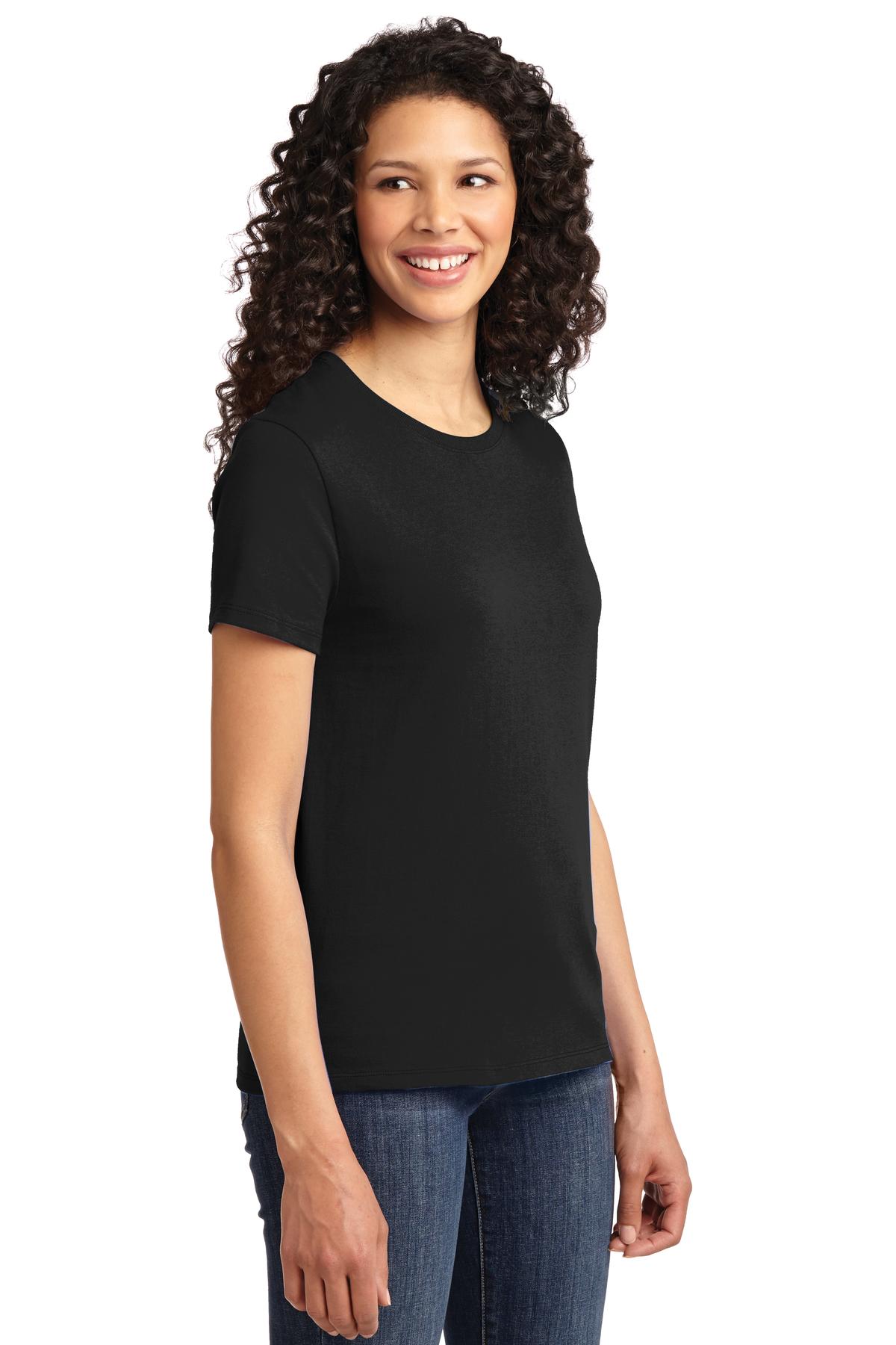 Jet Black Port & Company Women's Essential Tee. LPC61