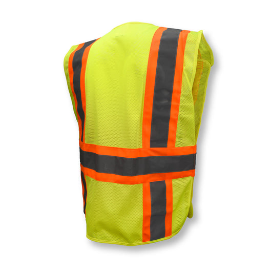 SV24-2 Type R Class 2 Breakaway Expandable Two Tone Mesh Safety Vest - Green - Size 3X-5X